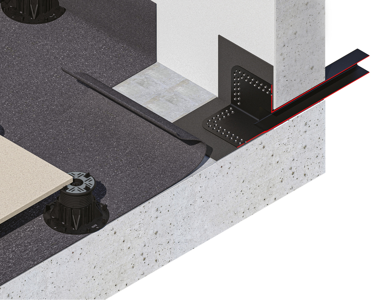 Salida lateral sección cuadrada de EPDM L 425-90°